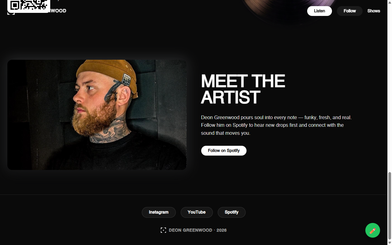 Deon Greenwood website design